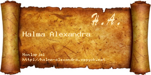 Halma Alexandra névjegykártya